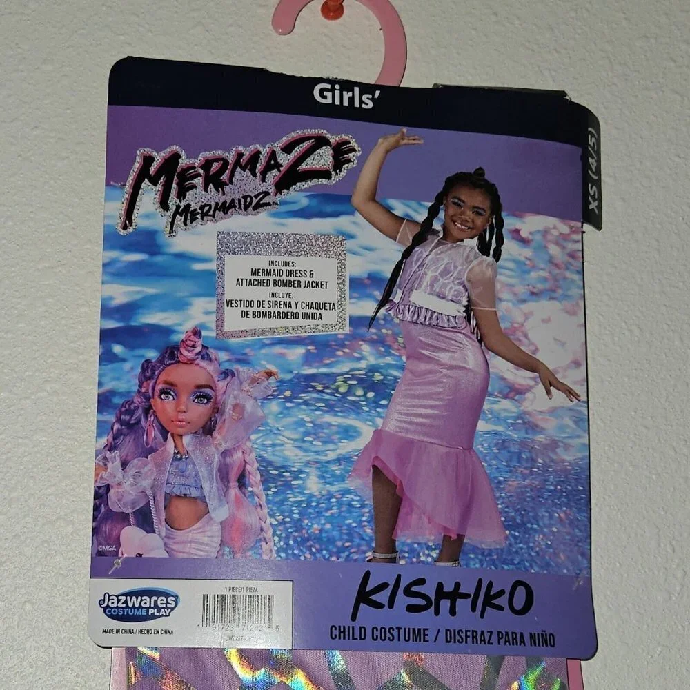 NWT Mermaze Mermaidz Kishiko Halloween Costume Girls XS 4/5 Mermaid Dress Jacket